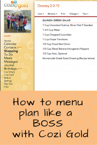 How to menu plan like a boss with Cozi